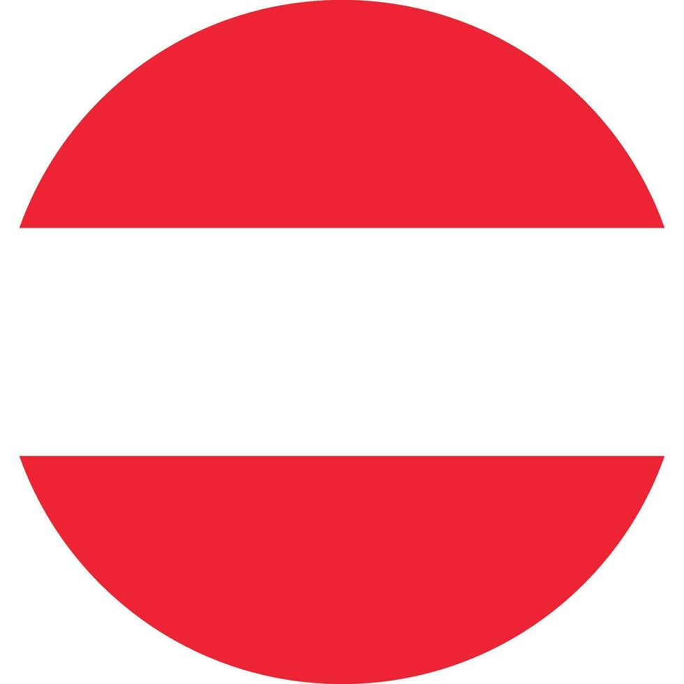 round Austrian flag of Austria vector