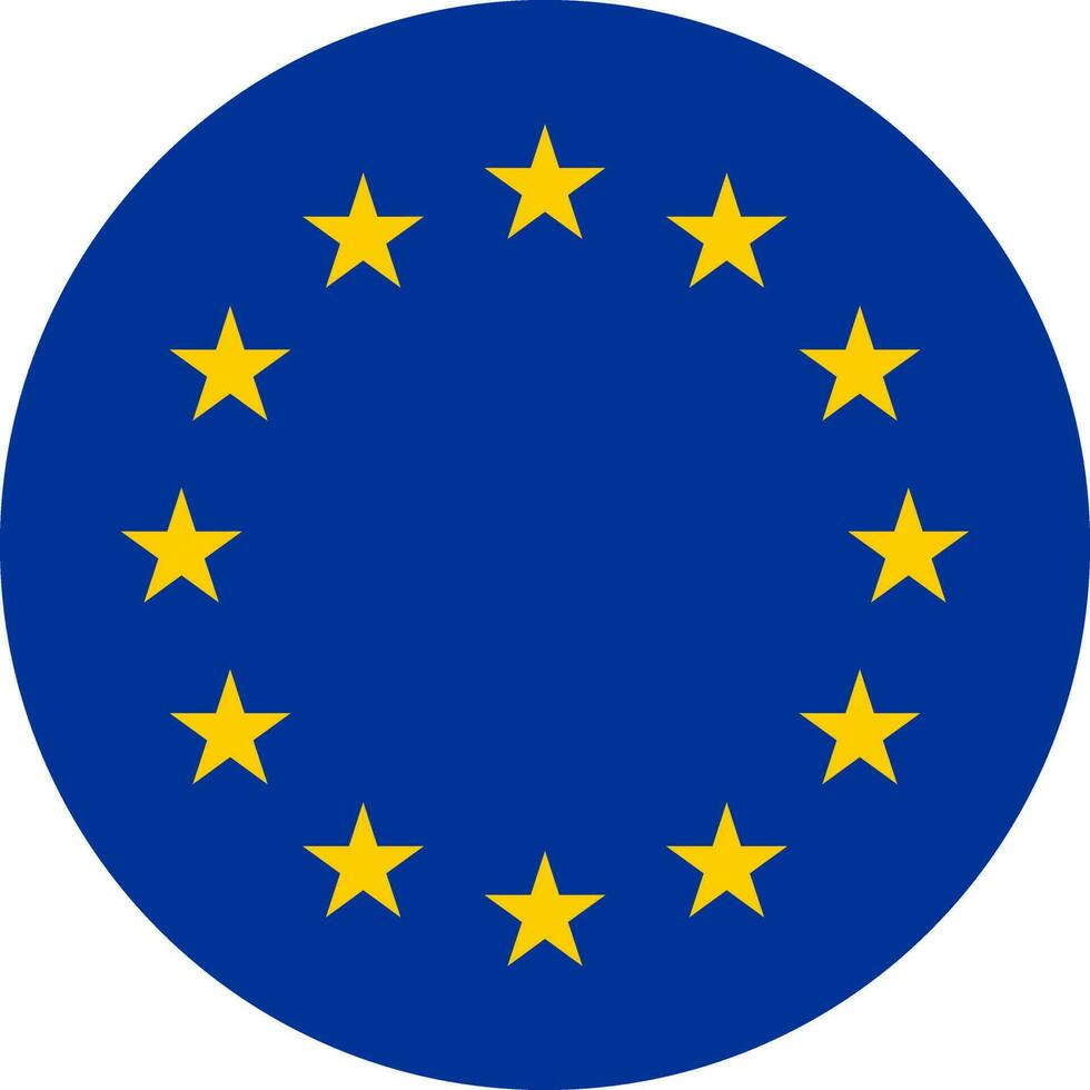 redondo bandera de el europeo Unión UE vector