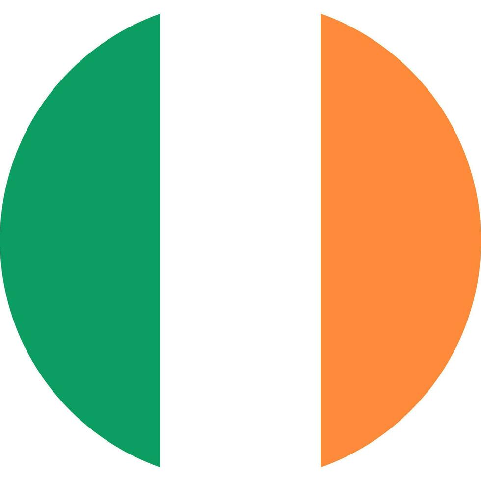 round Irish flag of Ireland vector