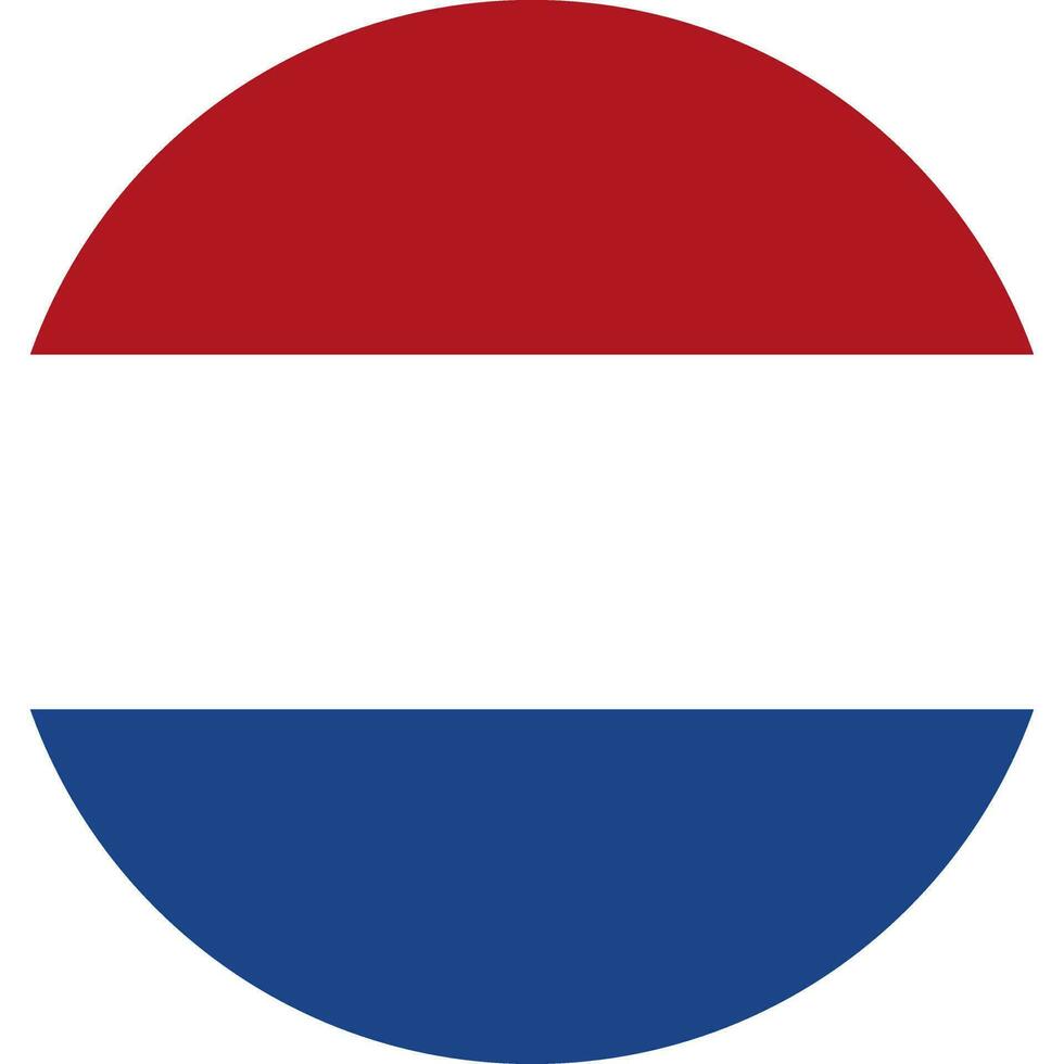 round Dutch flag of Netherlands vector