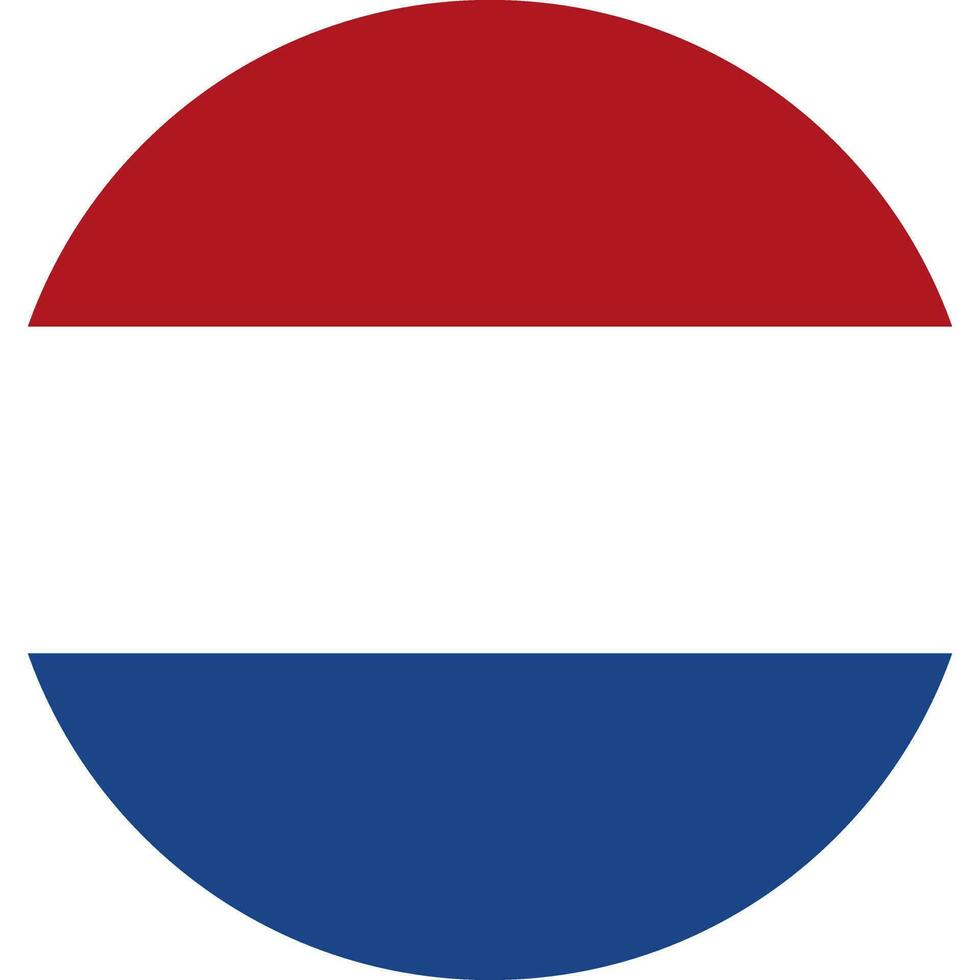 round Dutch flag of Netherlands vector