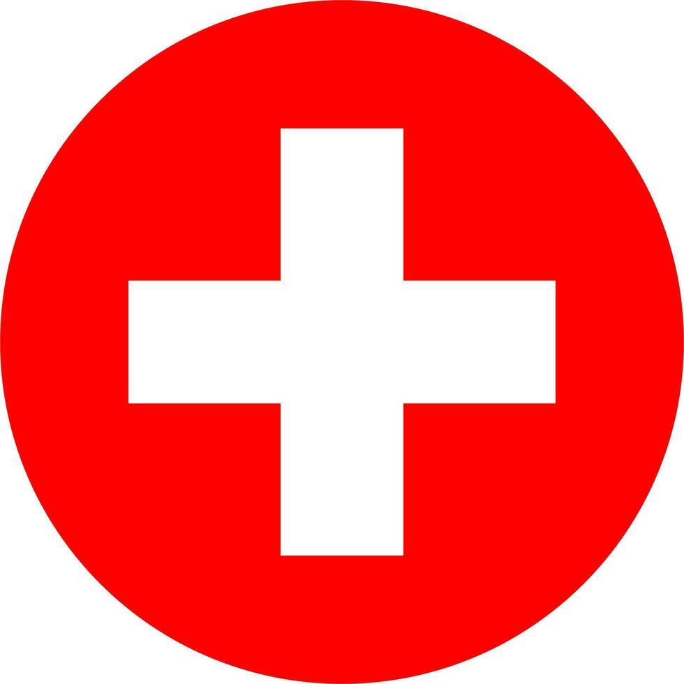 round Swiss flag of Switzerland vector