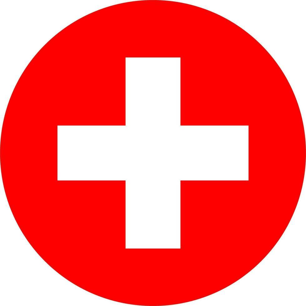 round Swiss flag of Switzerland vector