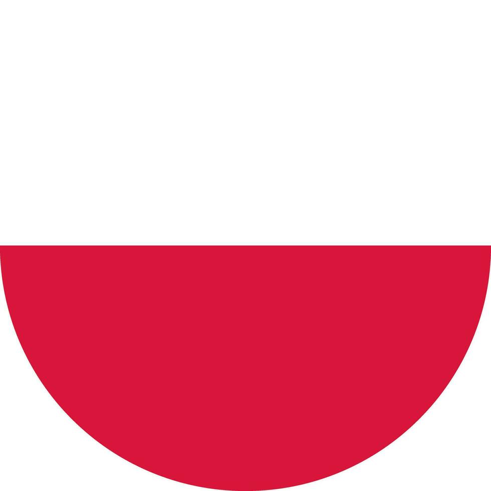 round Polish flag of Poland vector