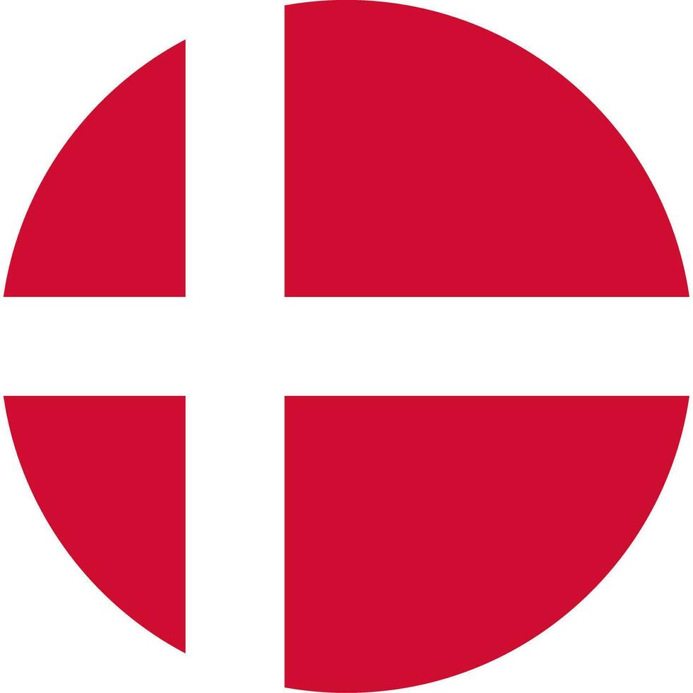 round Danish flag of Denmark vector
