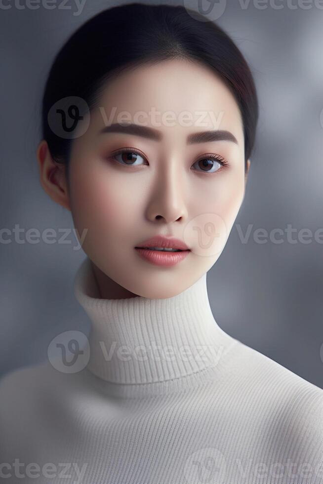 Portrait young asian woman ai generate photo