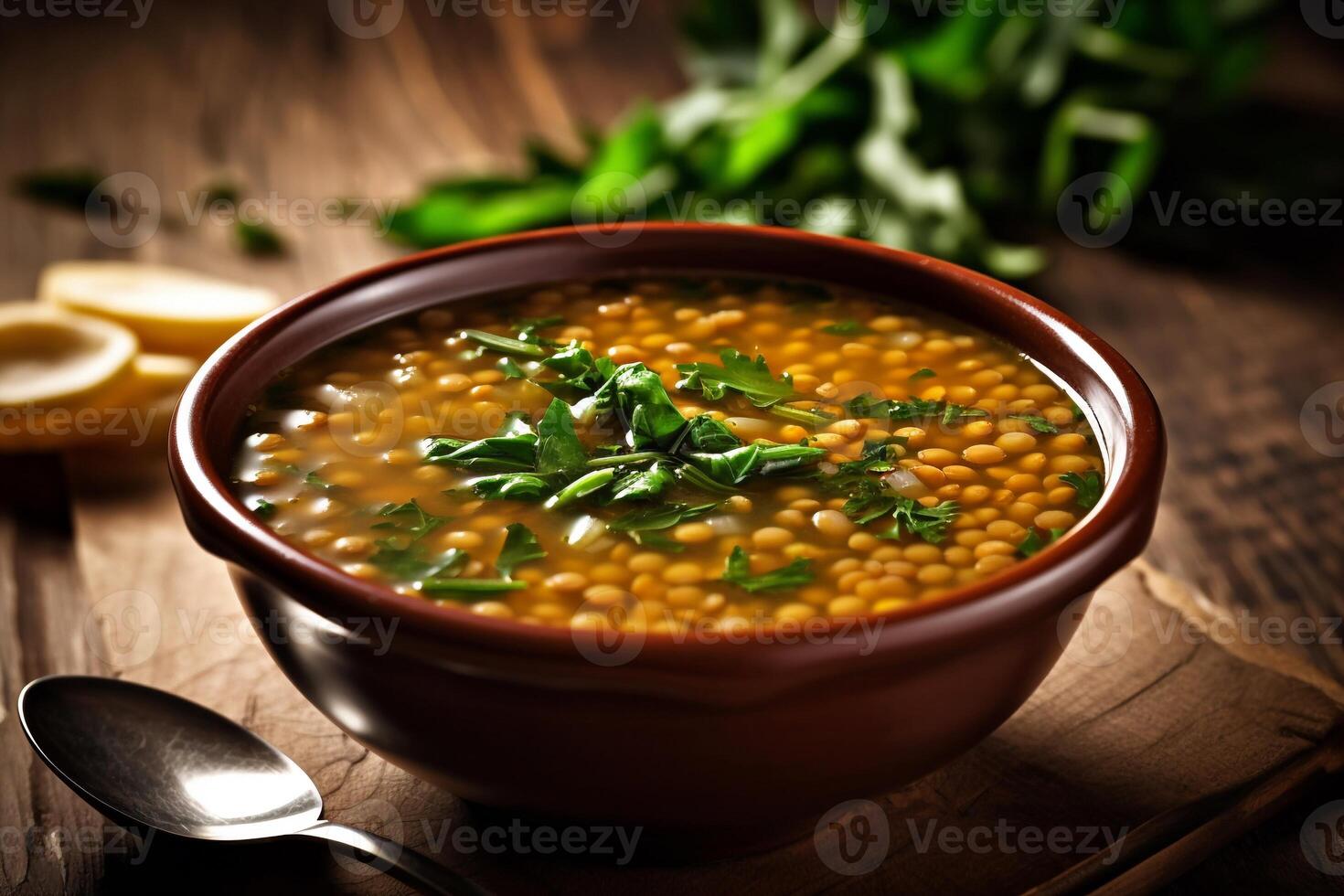 a bowl bean soup ai generate photo