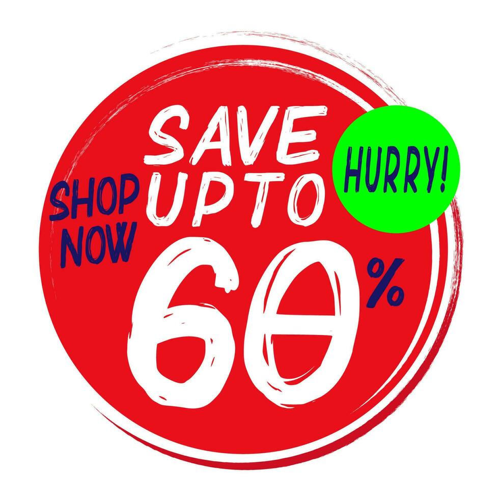 UP to 60 Percent Save tag. Price tags, Sales Label, Sale and special offer tag. Discount offer price label, symbol for advertising campaign in retail. Free vector. vector