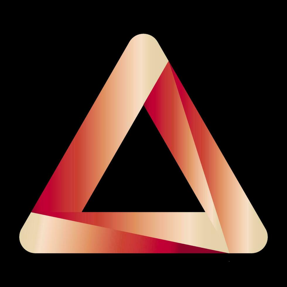 Emergency warning triangle logo design gradient color on isolated black background. Free vector illustration.
