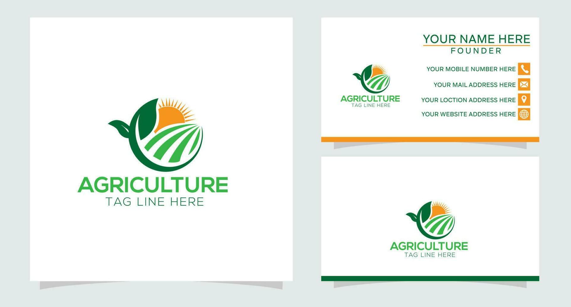 Agriculture and farming with a tractor with cultivator and plow, logo design vector