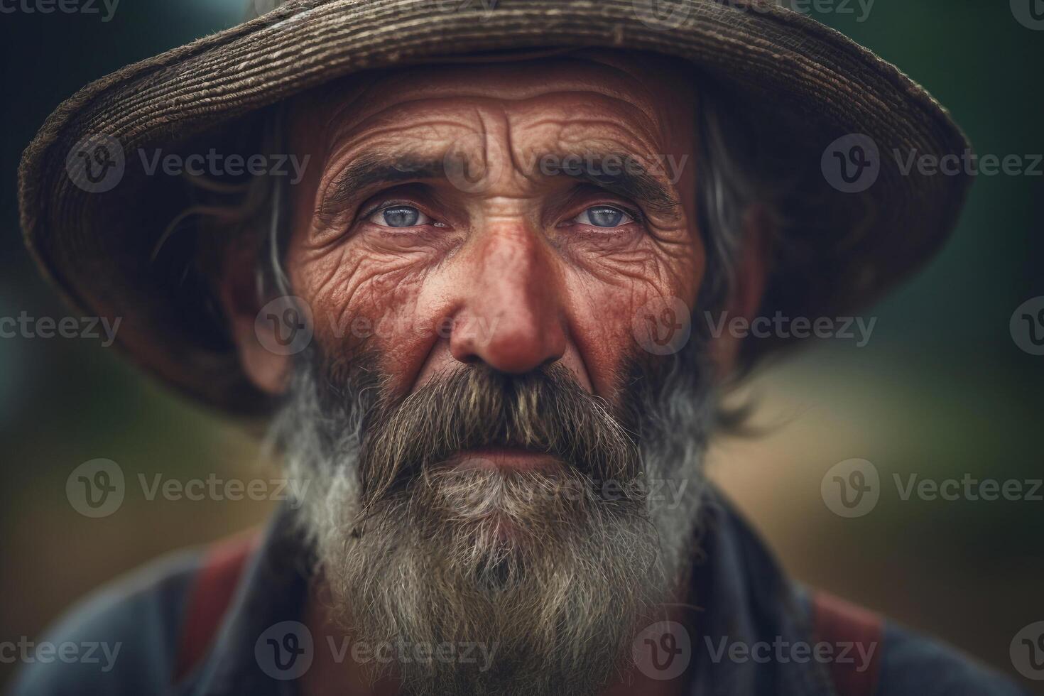Portrait of an old farmer ai generate photo