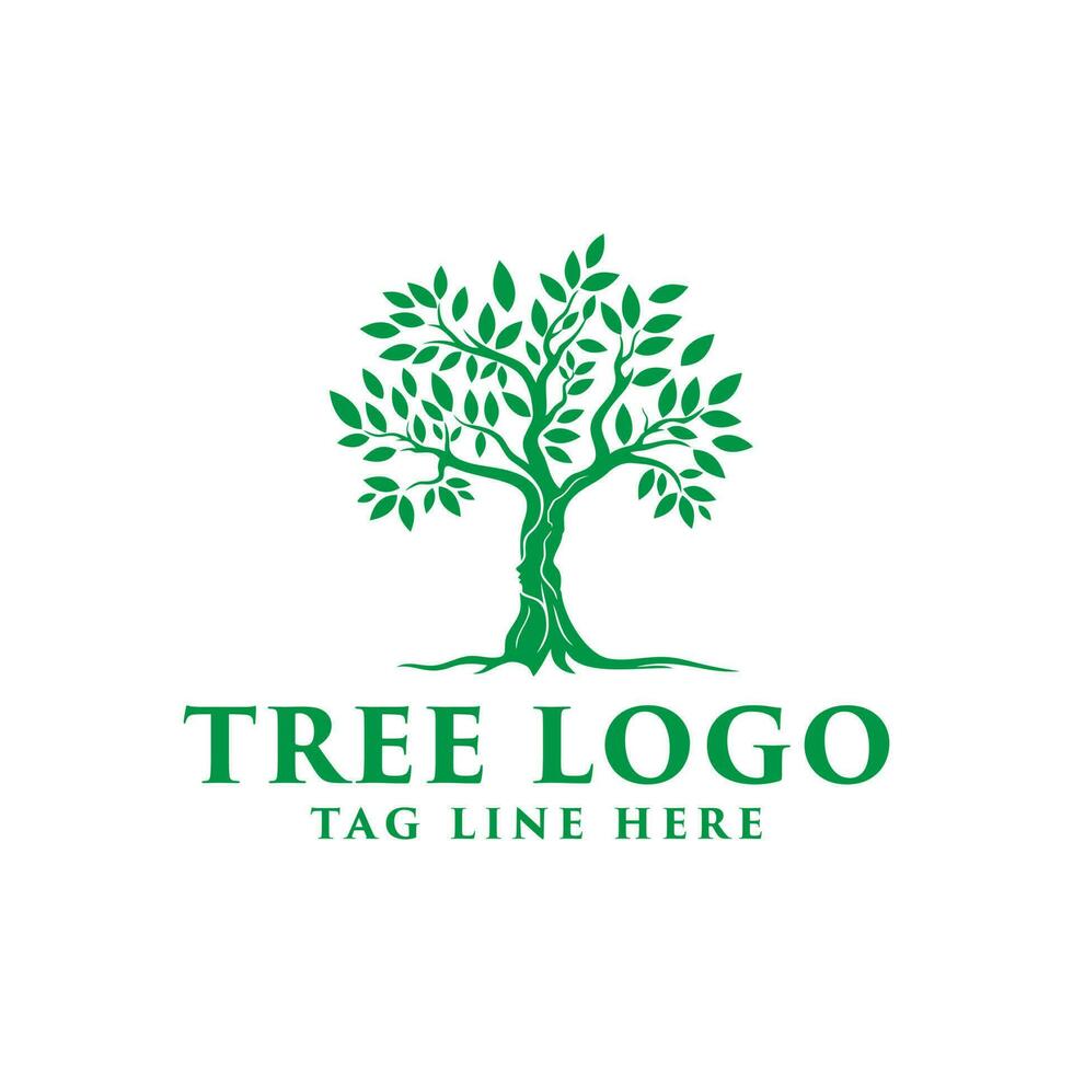 tree vector icon. Nature trees vector illustration logo design. green spring tree