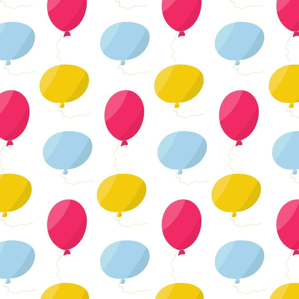 inflatable balloons yellow blue pink holiday pattern vector