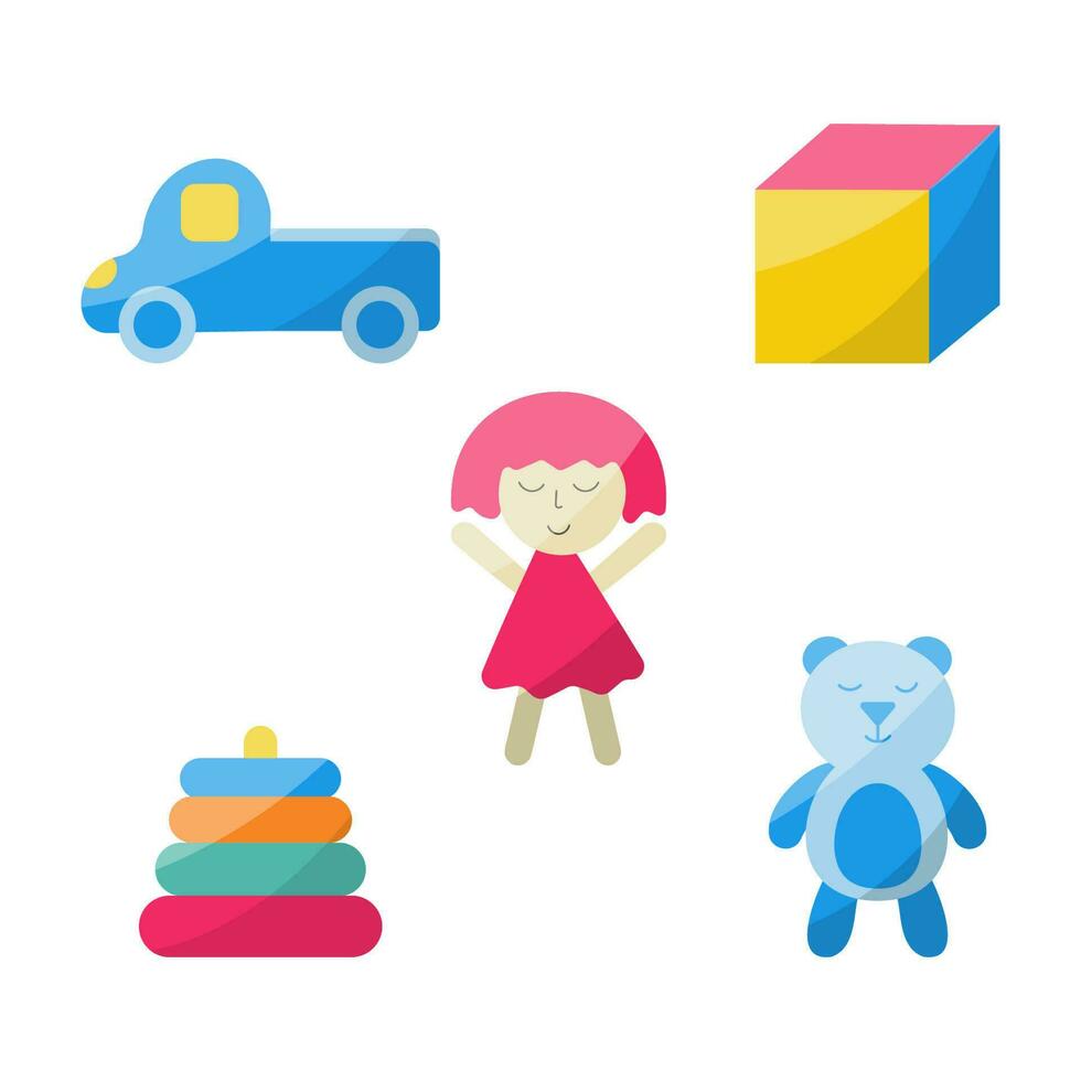 toys for  cube house rattle bright children's day vector