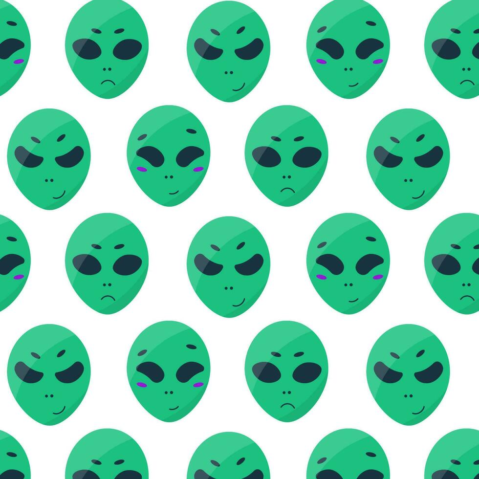 alien cosmic emotions faces sadness joy anger vector