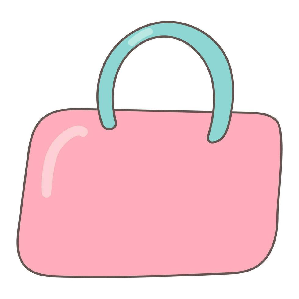 bolso paquete regalo Tienda sorpresa dulces Moda de la madre día San Valentín día marzo 8 Boda cumpleaños. vector ilustración