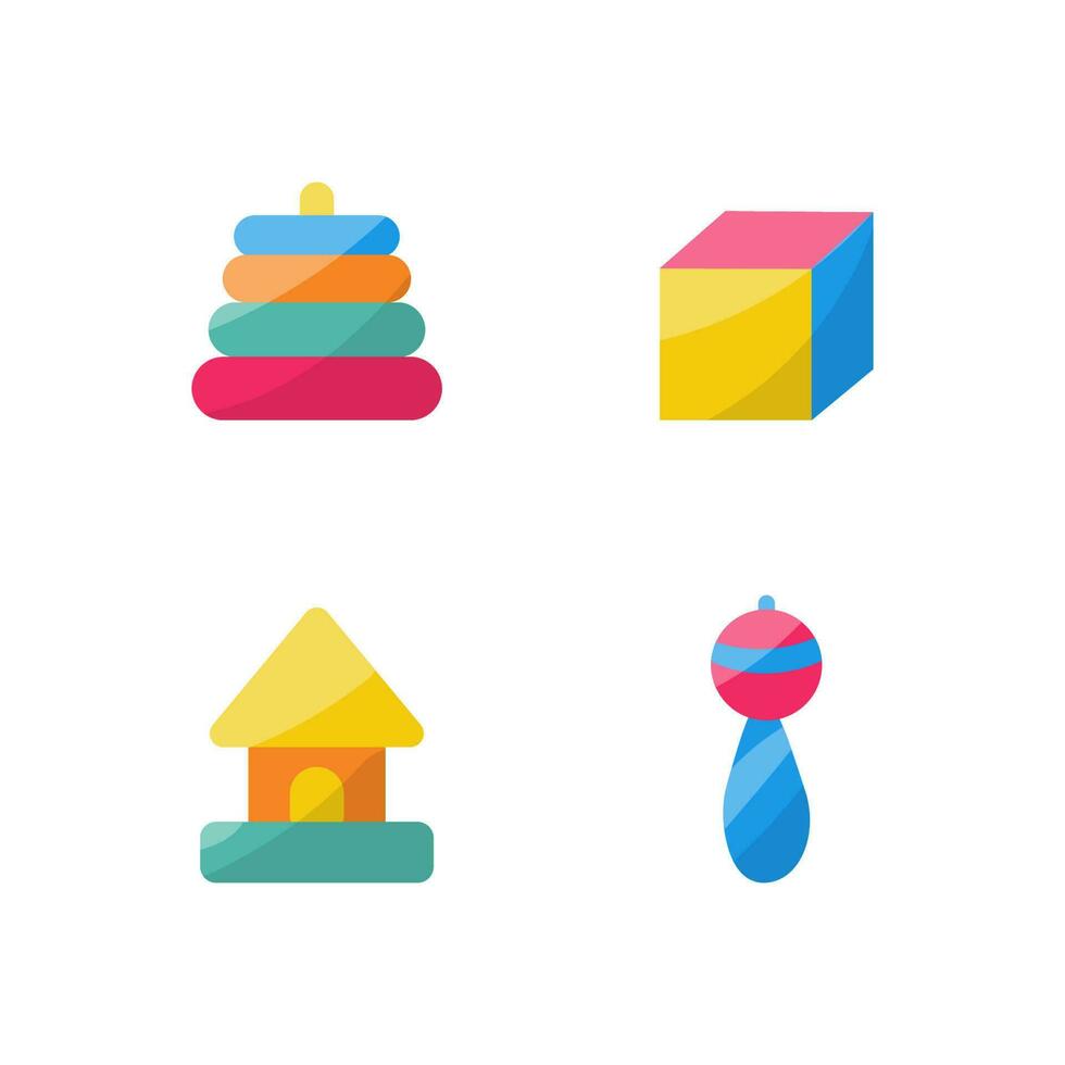 toys for children cube house rattle bright children's day vector