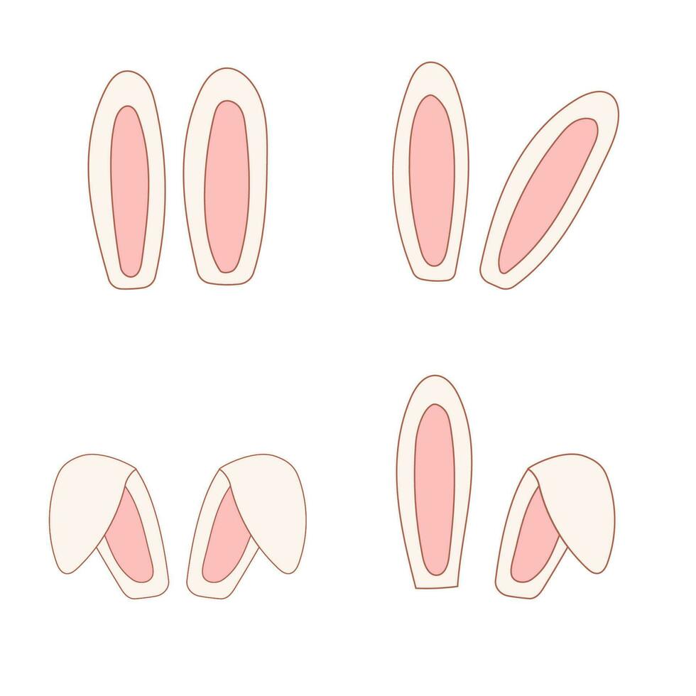 ears hare rabbit easter eggs hunting holiday. Vector illustration