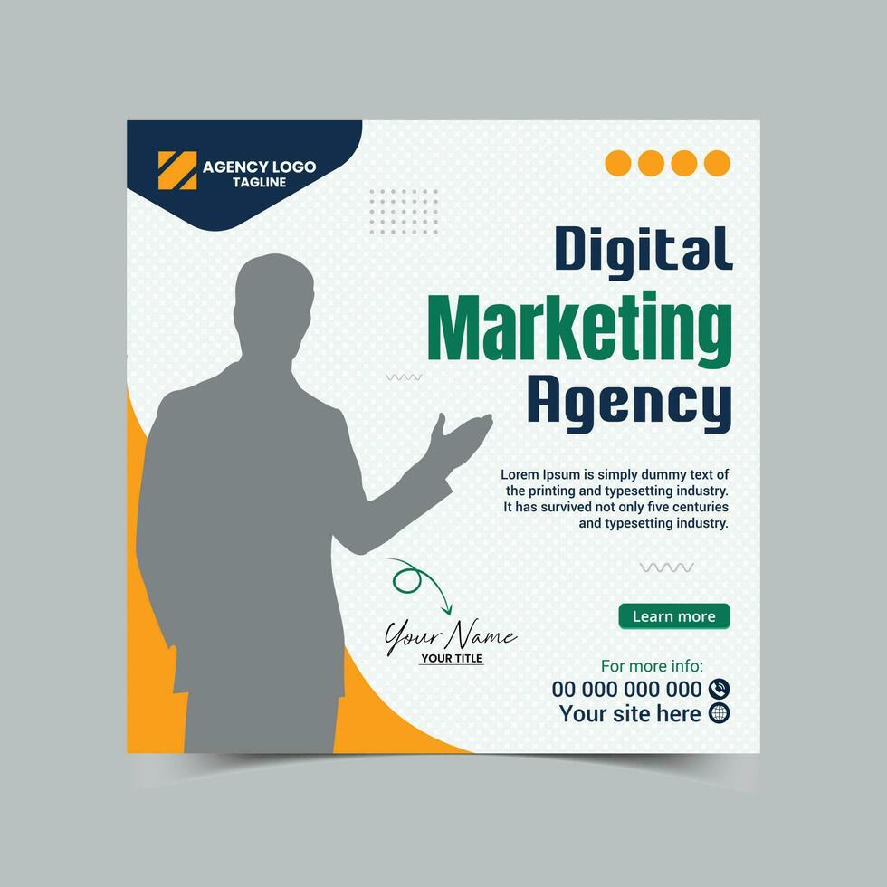 Digital marketing and corporate social media post design template. Online or web business promotion banner design vector