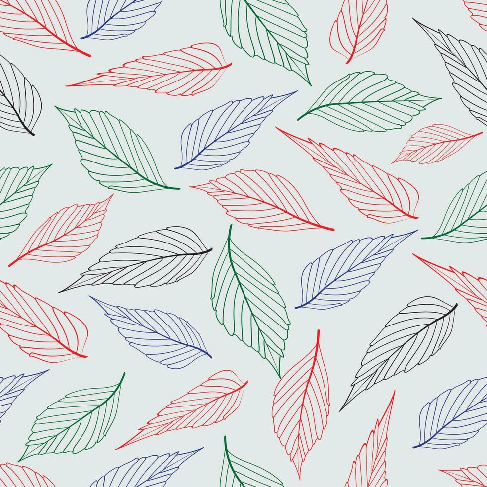 Vector various hand drawn leaves doodle collection art. leaf art design