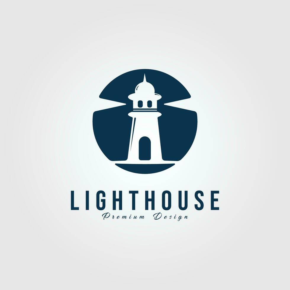 lighthouse template logo icon, vector illustration design