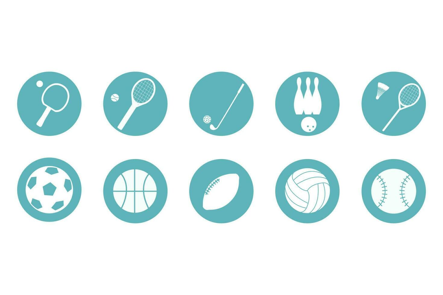 Portable equipment icons. Sports concept with balls and game items. Vector illustration
