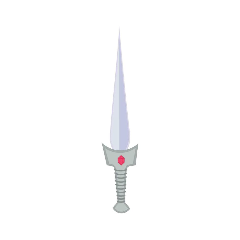 Dagger with silver handle vector