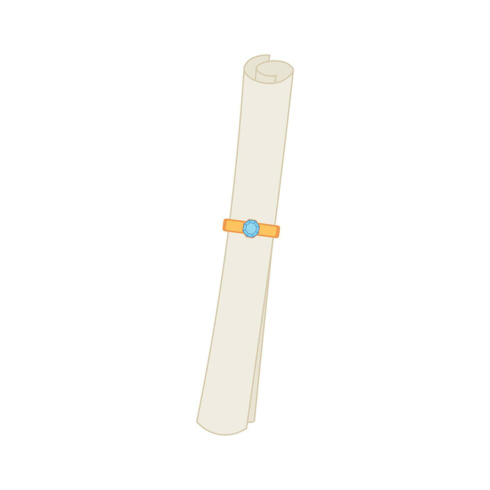 Scroll with golden ring vector