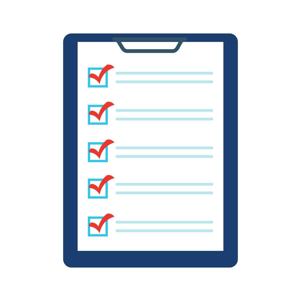 Checklist with red checkmarks vector