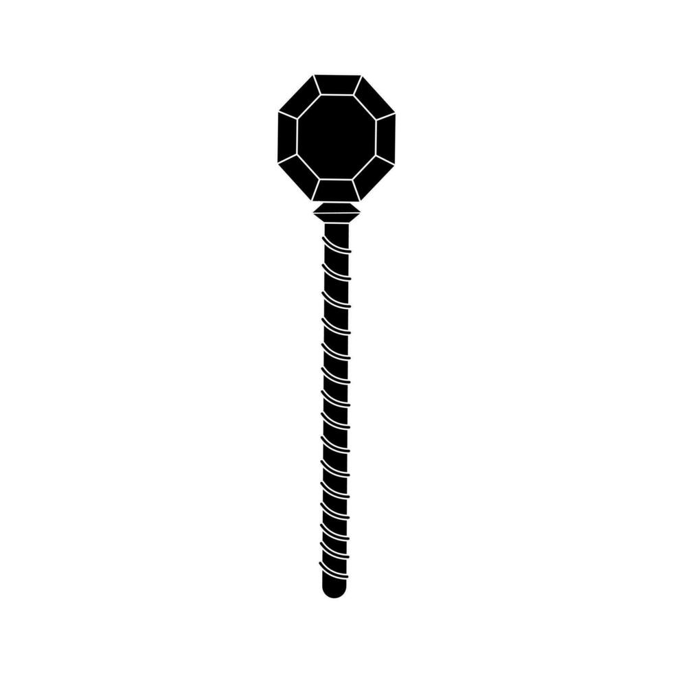 Glyph magic staff vector