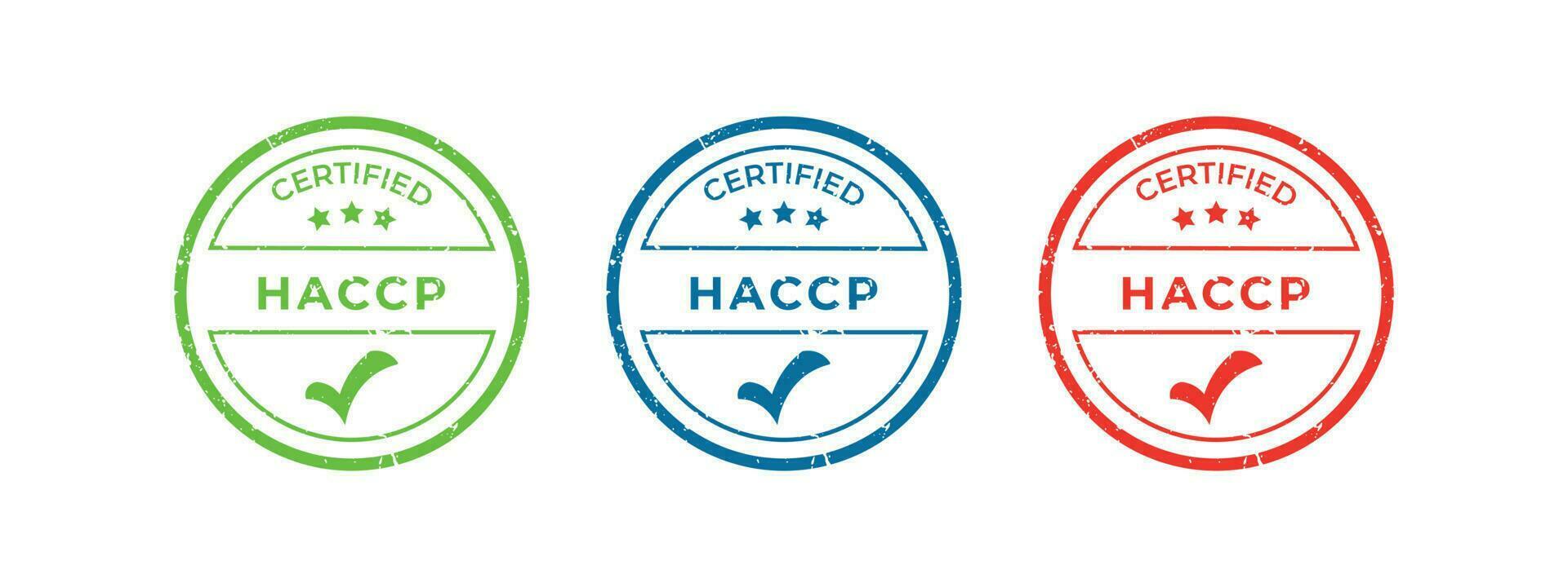 HACCP checked icon set. Hazard and Critical Control Point Analysis vector