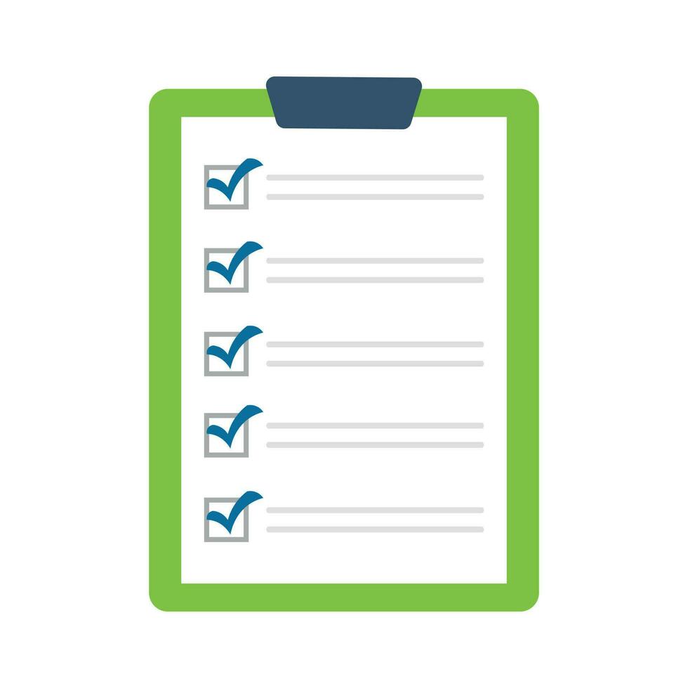 Checklist with blue checkmarks vector