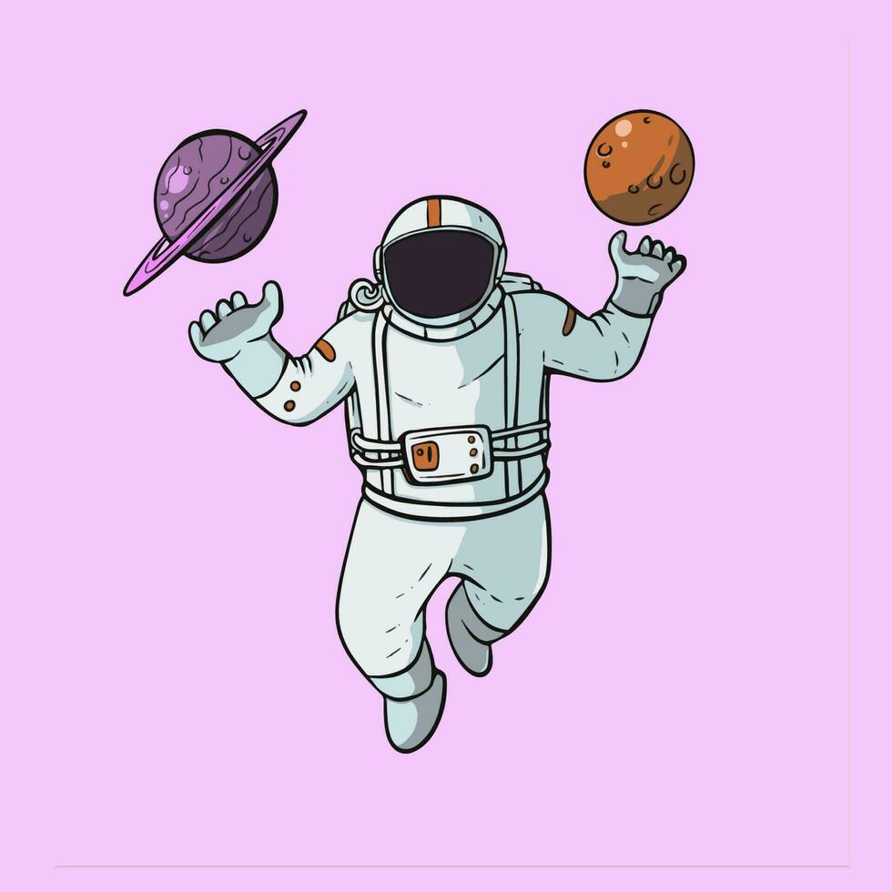 astronout character design vector