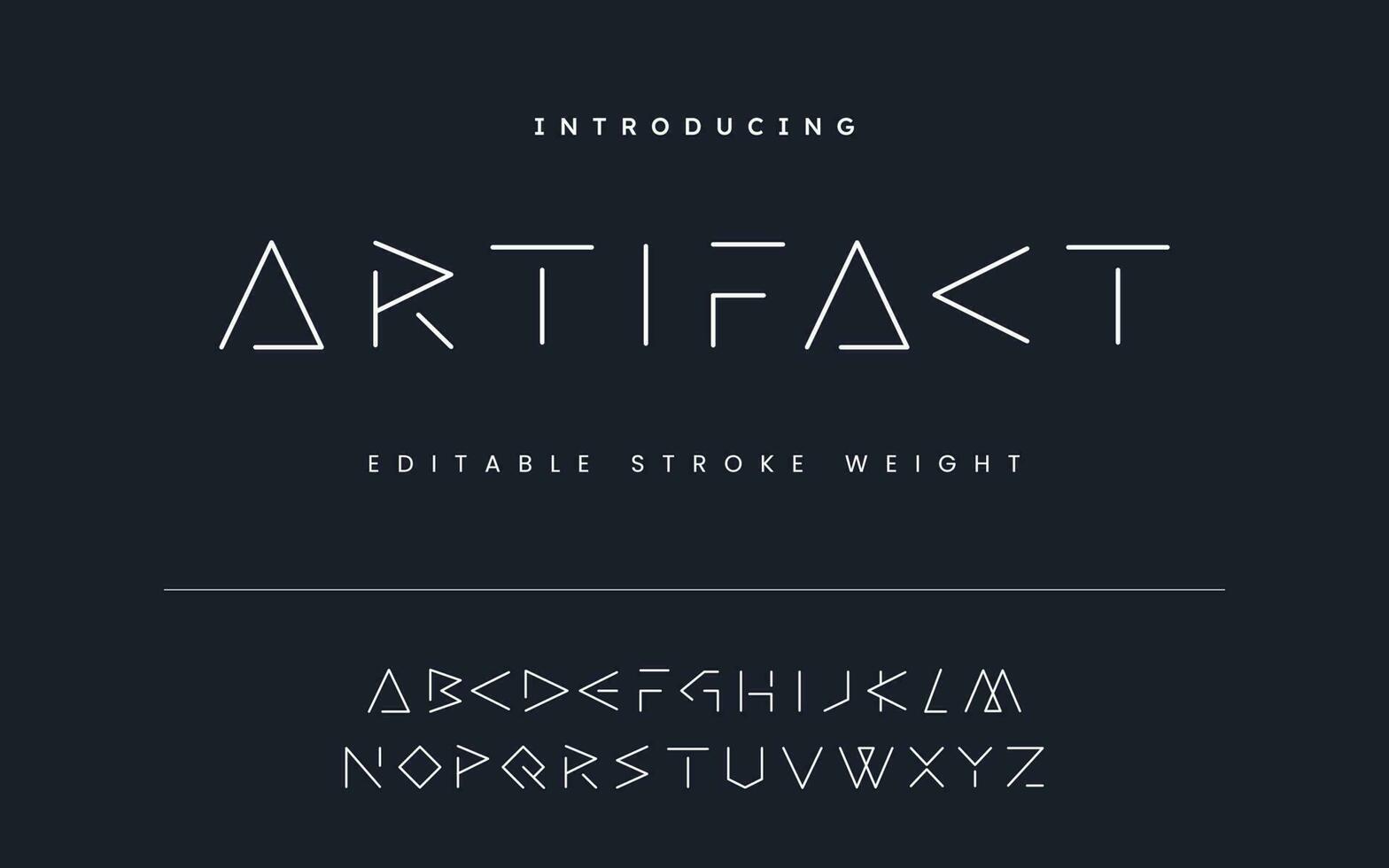Minimal  geometric ancient alphabet fonts vector