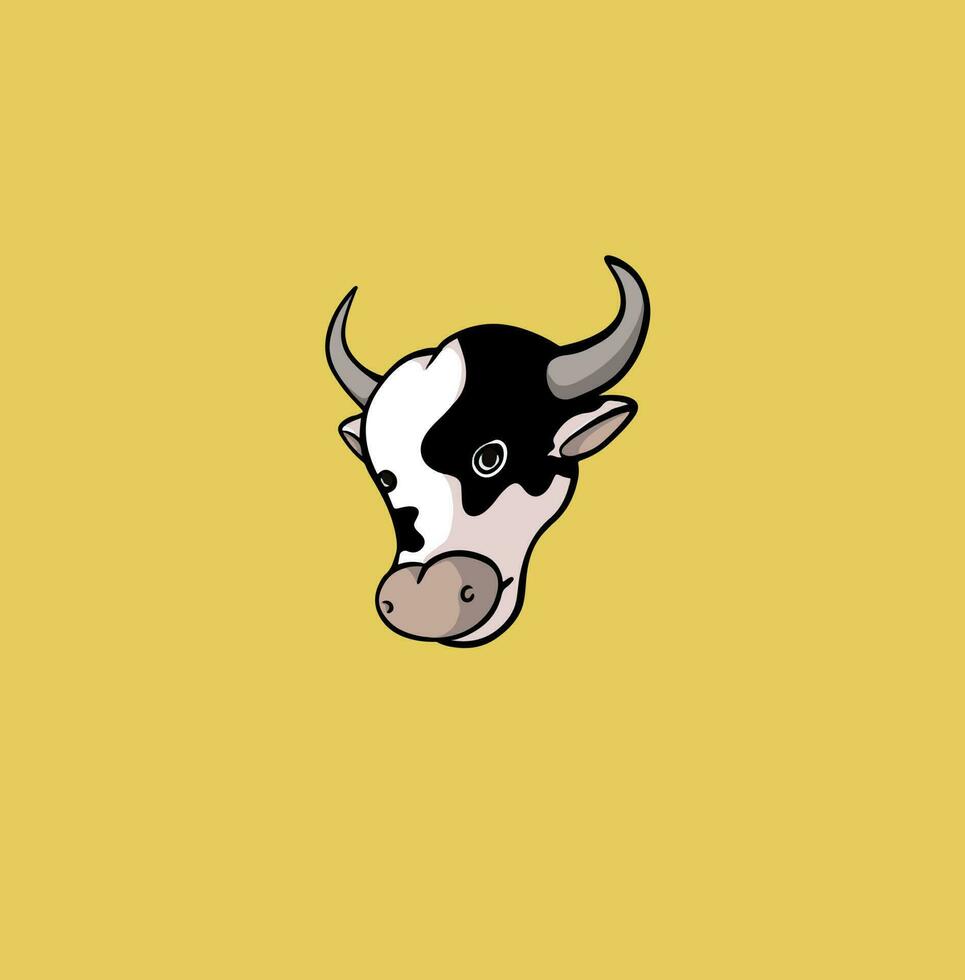 cow head vector, good for icon, logo, mascot, template design, character, product design, merchandise, etc vector