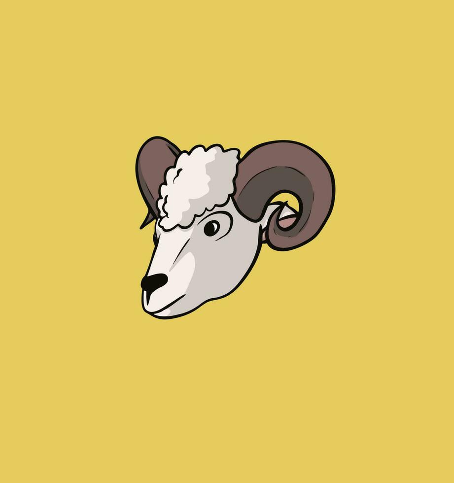 goat head vector, good for icon, logo, mascot, template design, character, product design, merchandise, etc vector