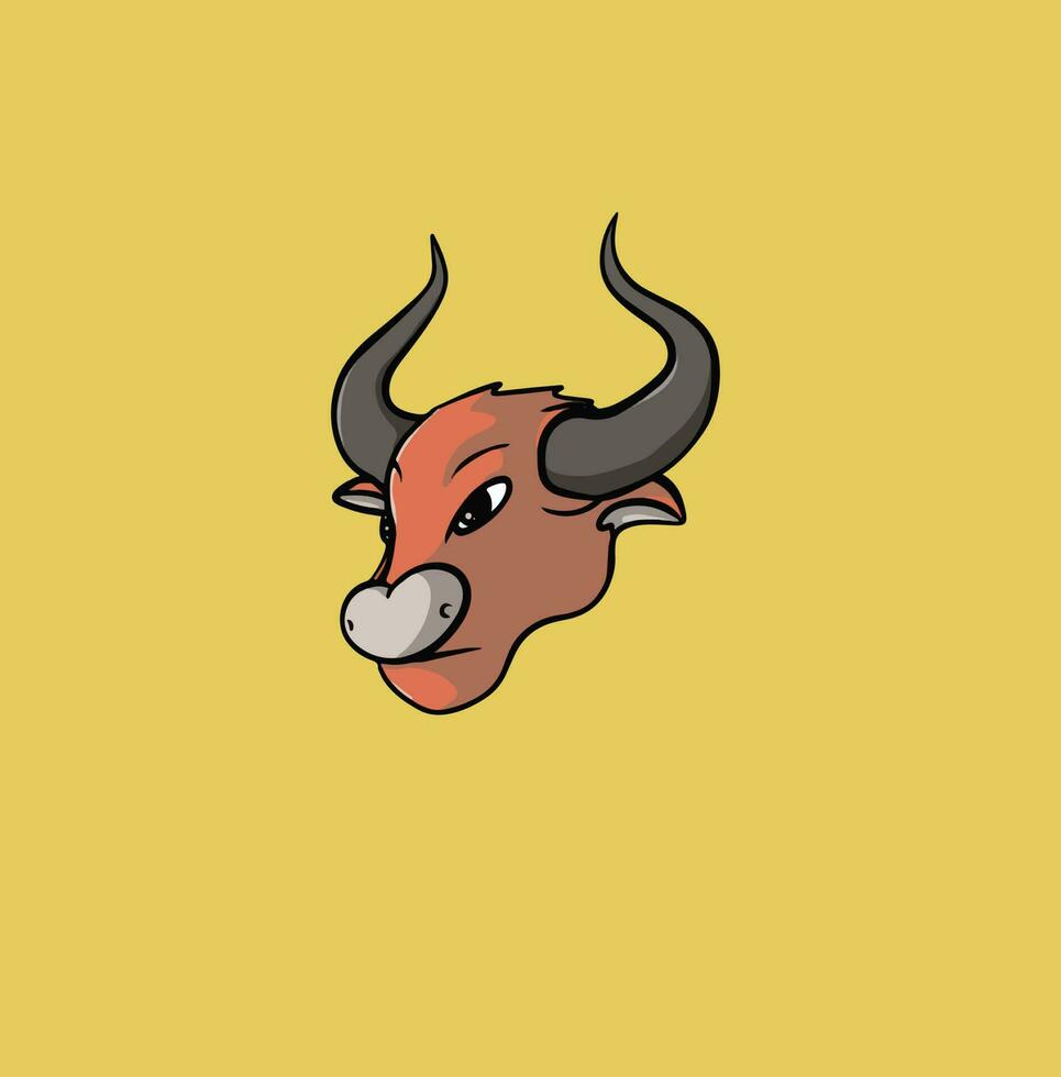 bull head vector, good for icon, logo, mascot, template design, character, product design, merchandise, etc vector