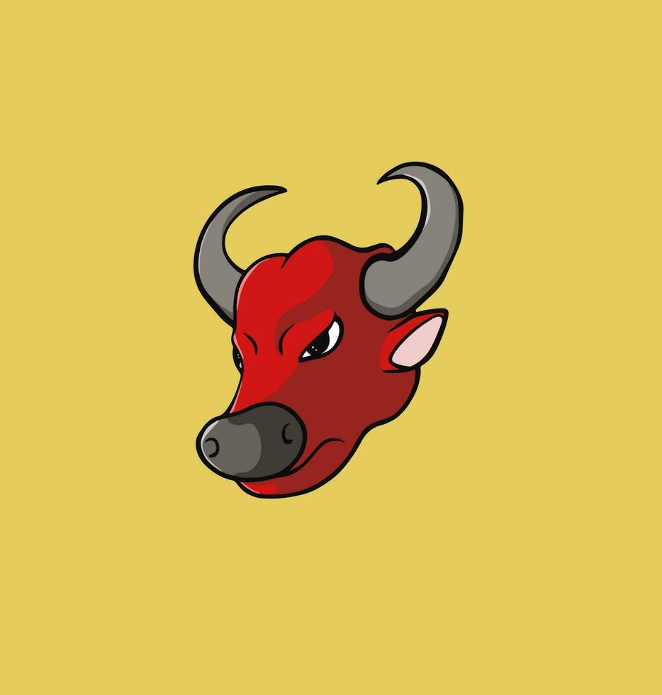 bull head vector, good for icon, logo, mascot, template design, character, product design, merchandise, etc vector