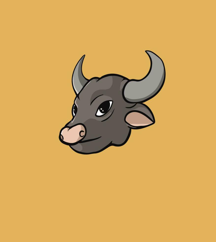 bull head vector, good for icon, logo, mascot, template design, character, product design, merchandise, etc vector