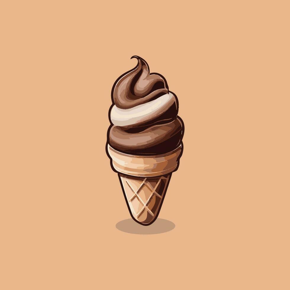 ice cream cartoon vector icon illustration dessert food icon concept isolated vector