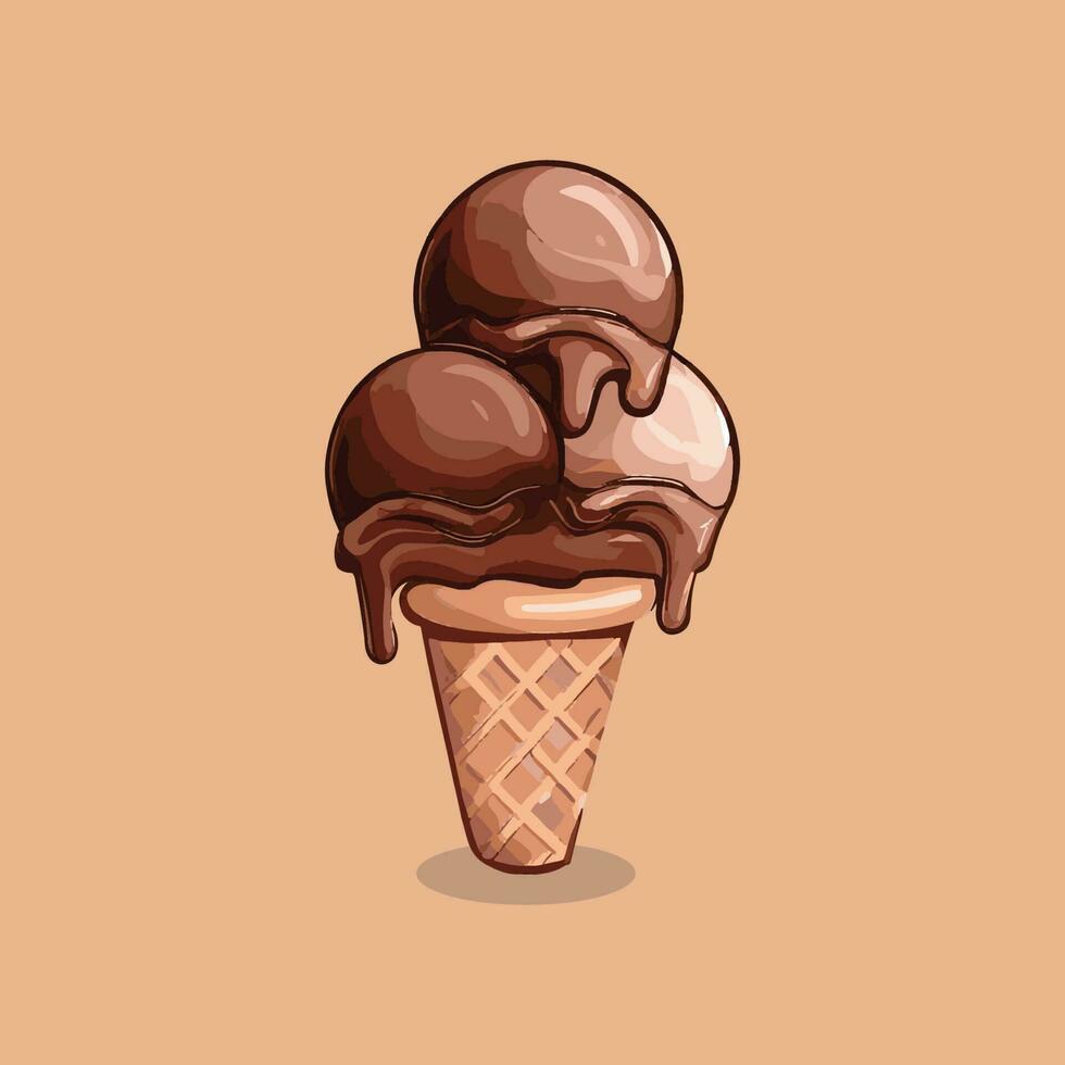 ice cream cartoon vector icon illustration dessert food icon concept isolated vector