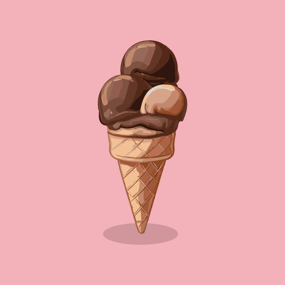ice cream cartoon vector icon illustration dessert food icon concept isolated vector