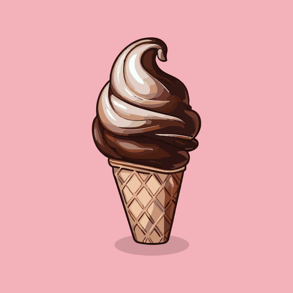 ice cream cartoon vector icon illustration dessert food icon concept isolated vector