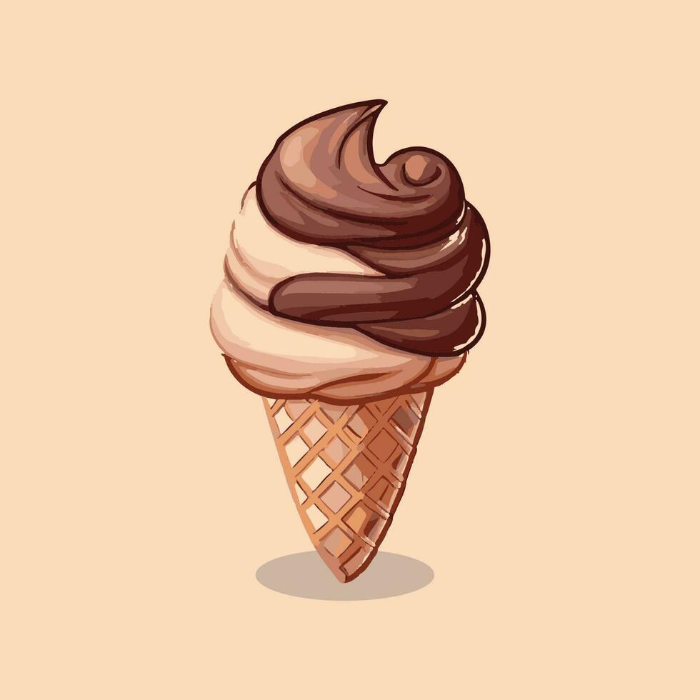 ice cream cartoon vector icon illustration dessert food icon concept isolated vector