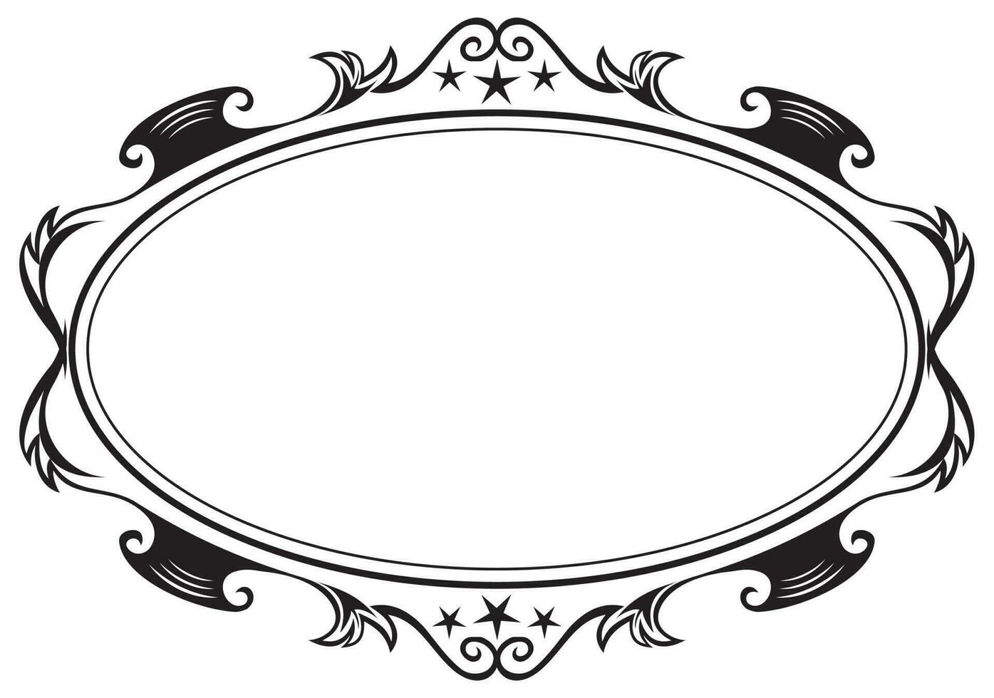 Elegance black antique frame isolated on white vector