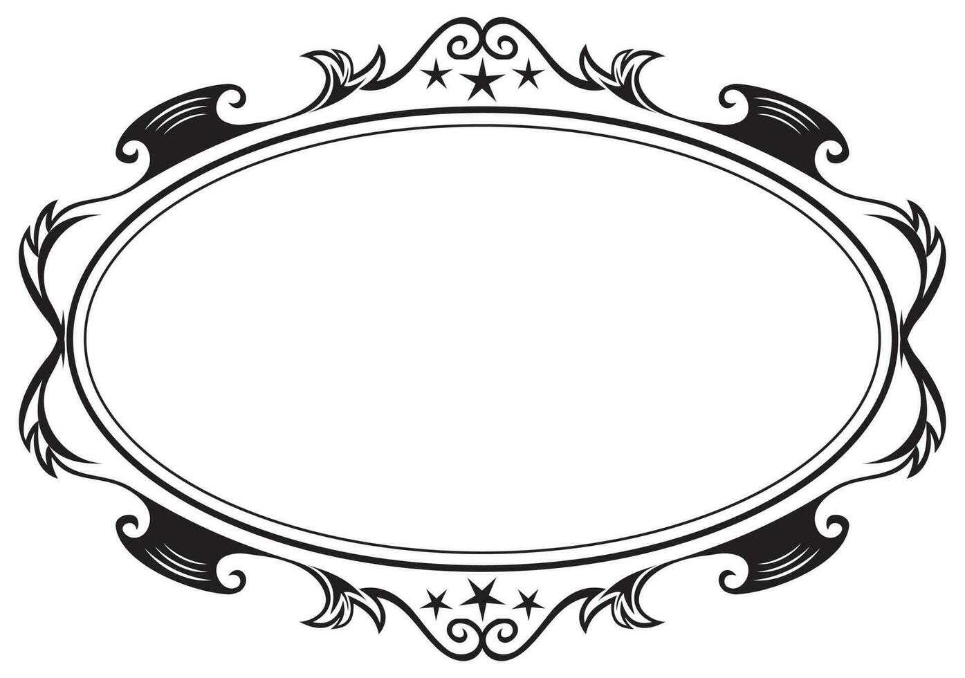 Elegance black antique frame isolated on white vector