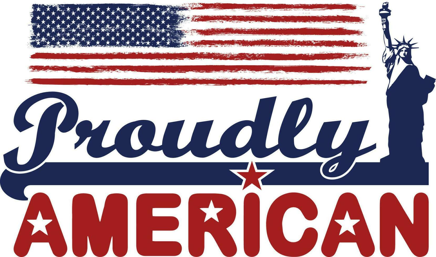 Proudly American Typography T shirt Design, quote Lettering design vector