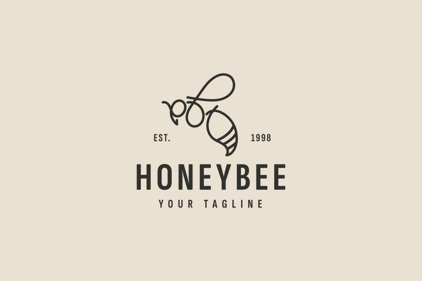 honey bee logo vector icon illustration