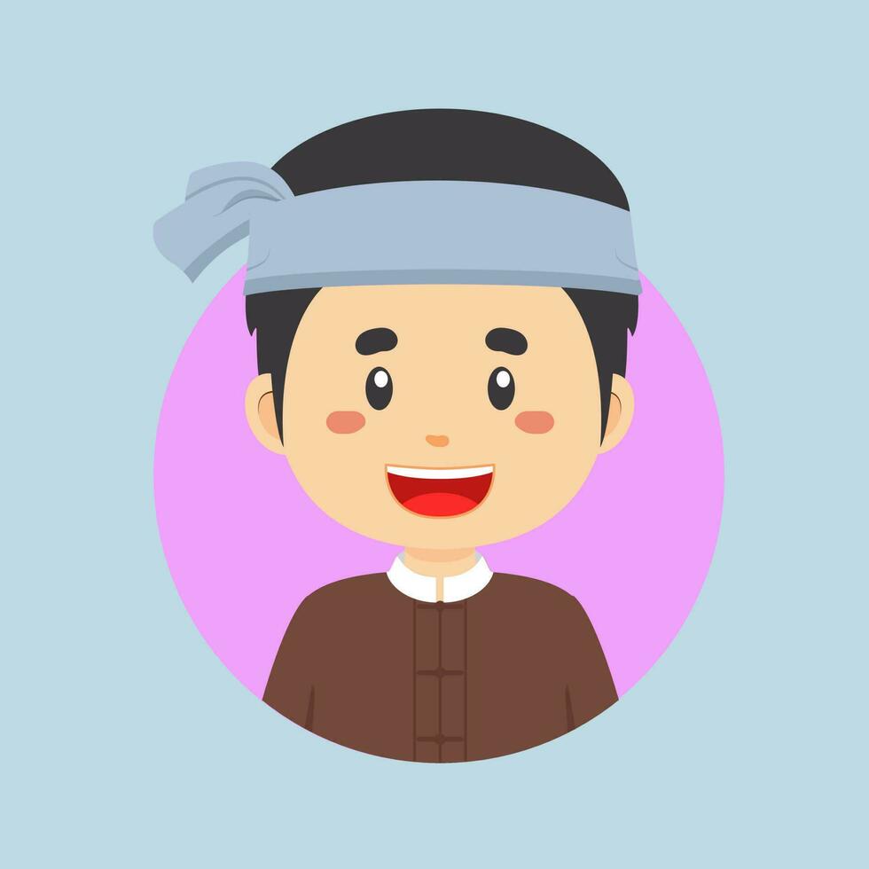 avatar de un myanmar personaje vector