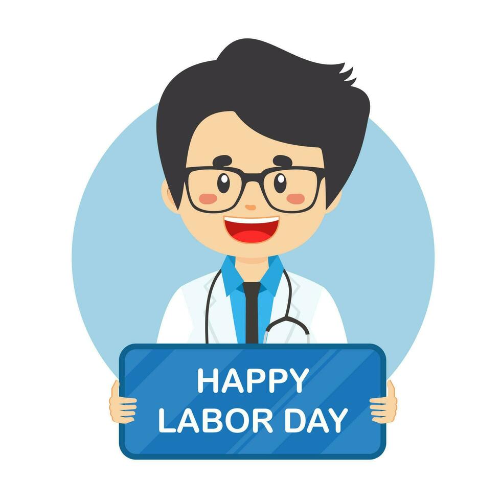 Labor day Background with Doctor vector